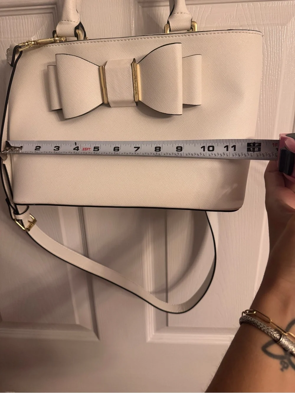 Betsey Johnson Bow Satchel - White